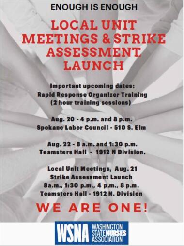 Local unit meeting strike assessment launch flyer