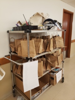Paper bags on cart
