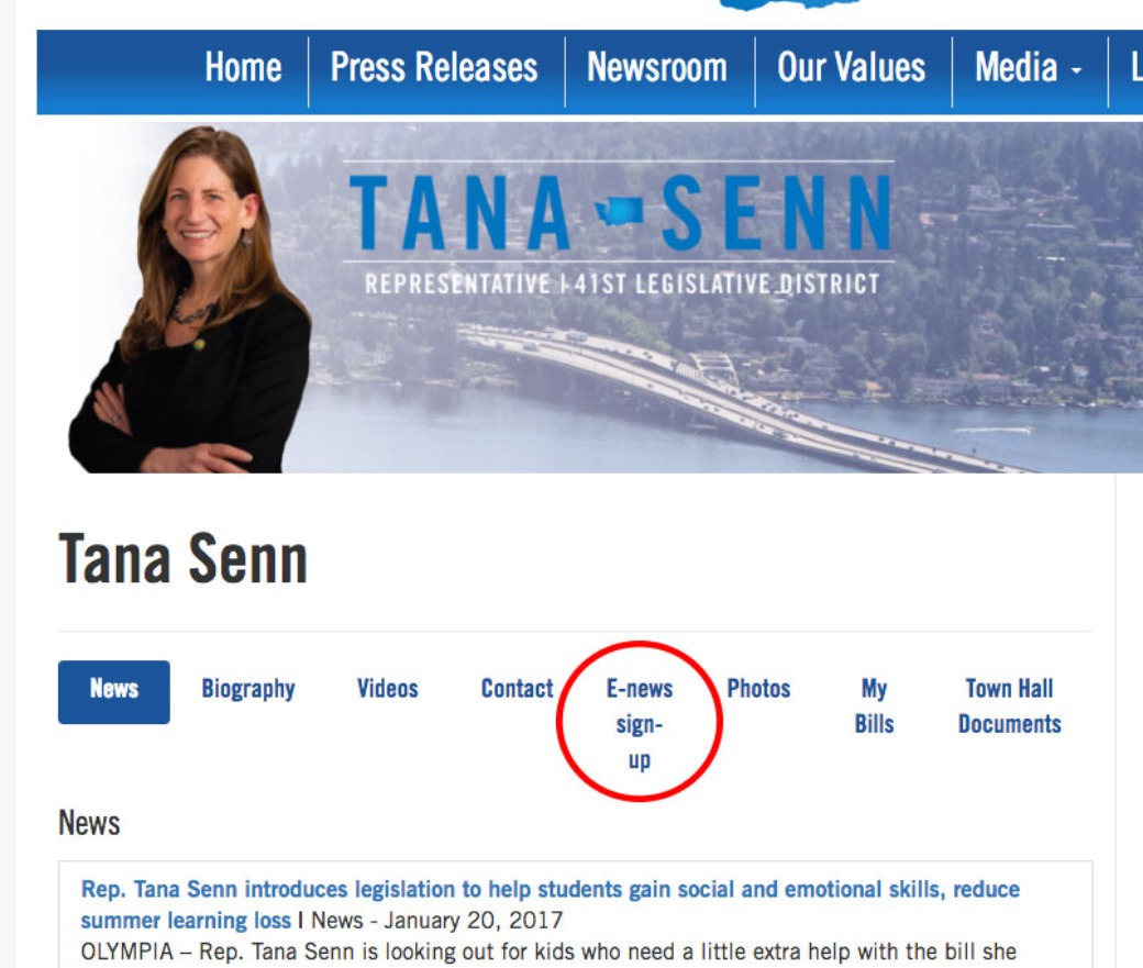 Tana Senn Email Signup