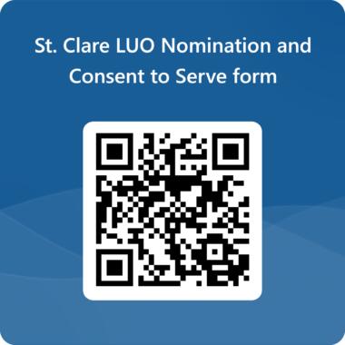 QR Code for St Clare LUO Nomination and Consent to Serve form