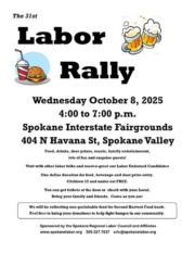 Labor rally flyer