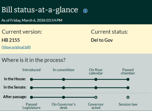 HB 2155 screenshot as of 3 6 26