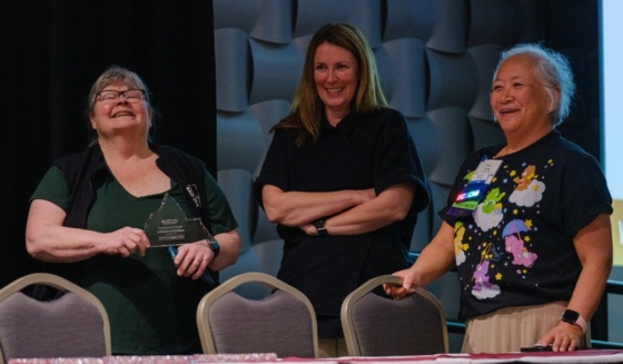 At leadership Liz and Kyla