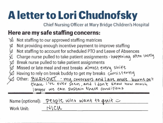 MB staffing concern card