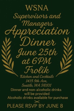 WSNA Appreciation Dinner Flyer
