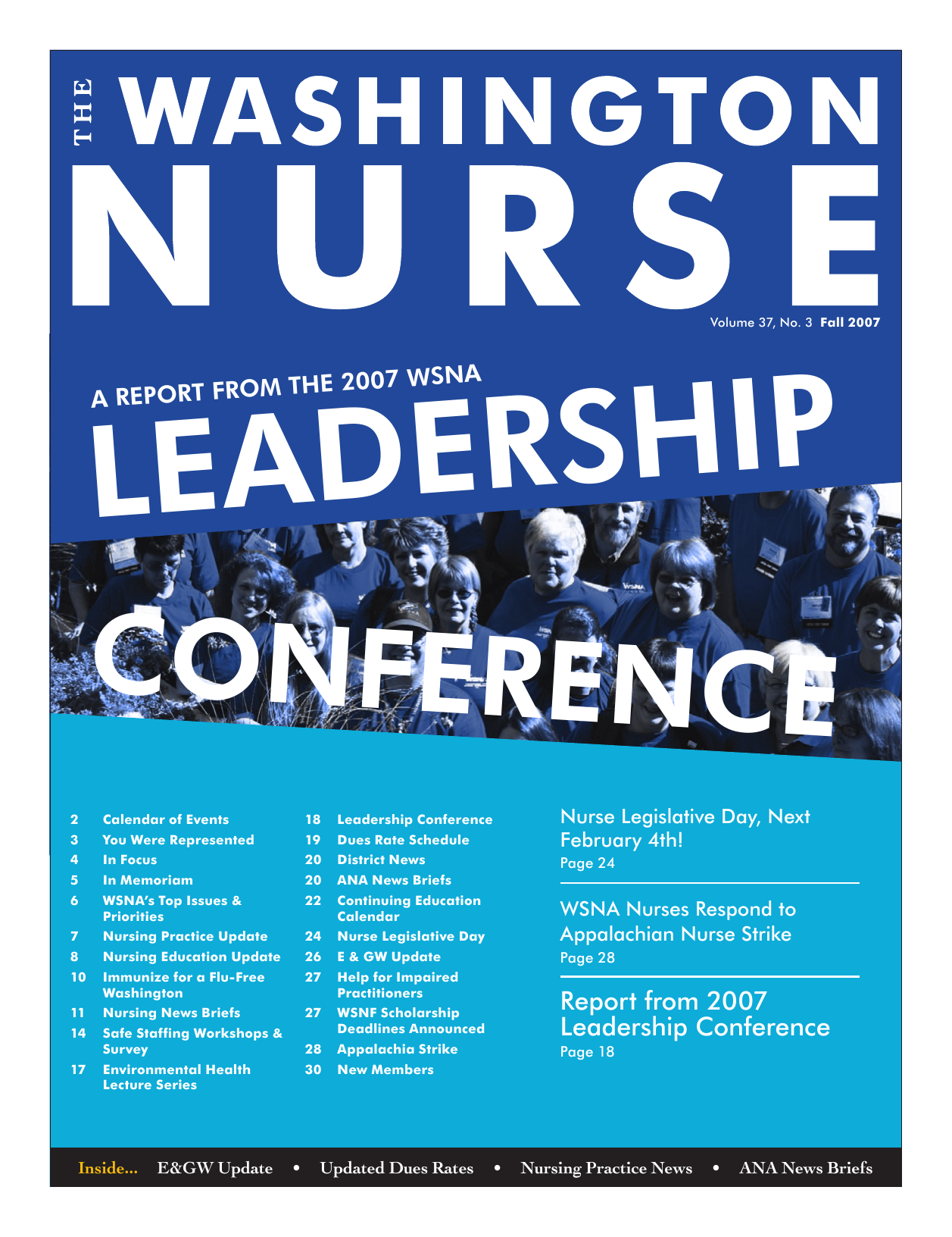 Cover of The Washington Nurse, Fall 2007