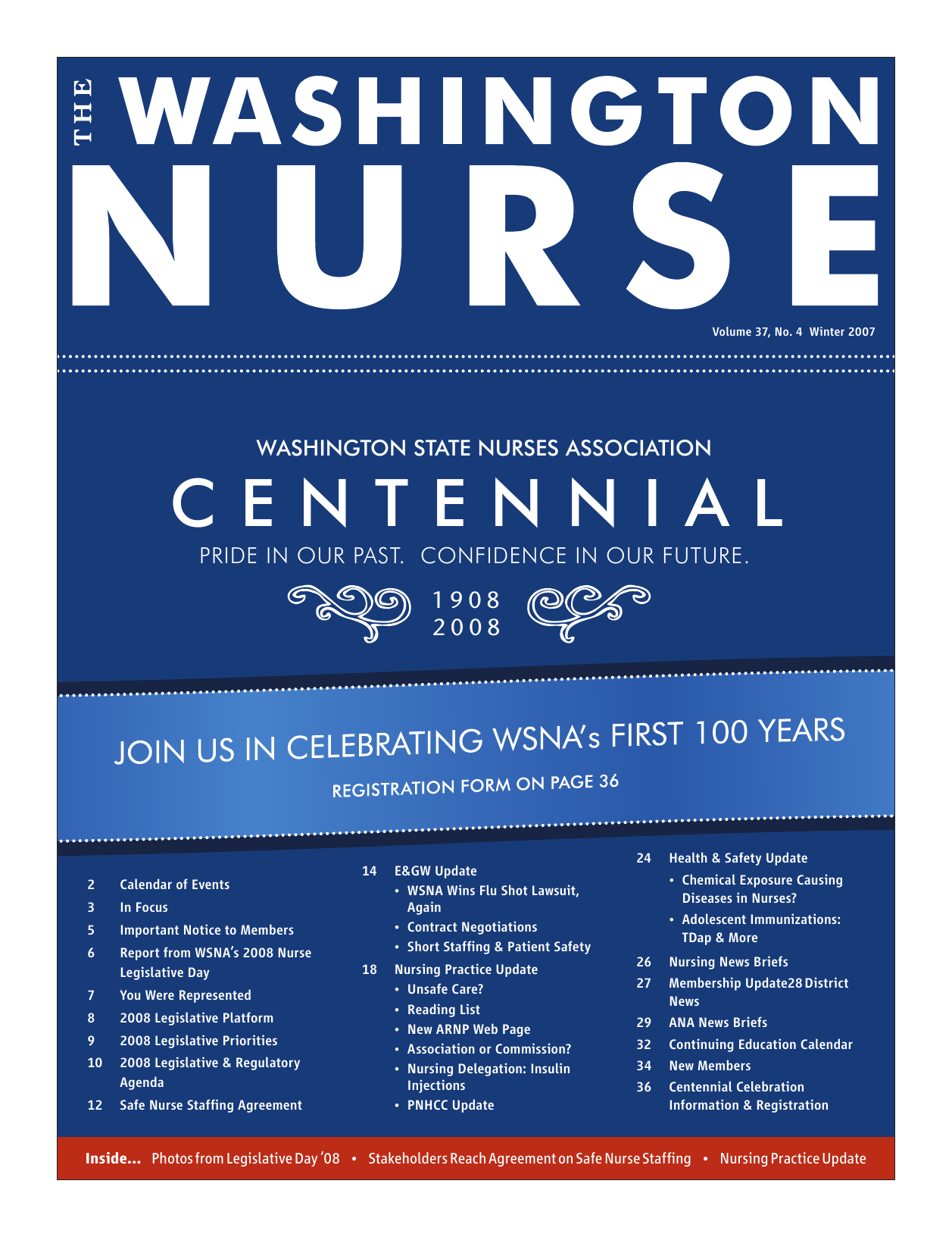 Cover of The Washington Nurse, Winter 2007