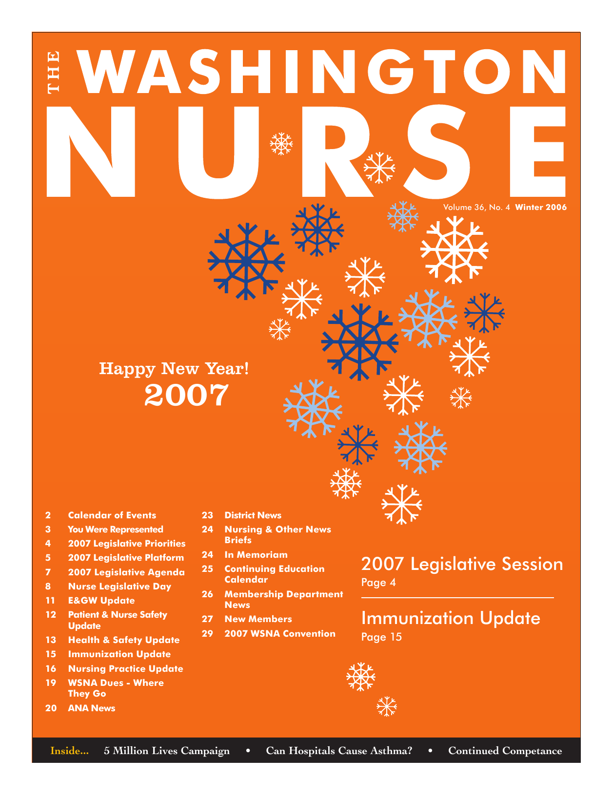 Cover of The Washington Nurse, Winter 2006