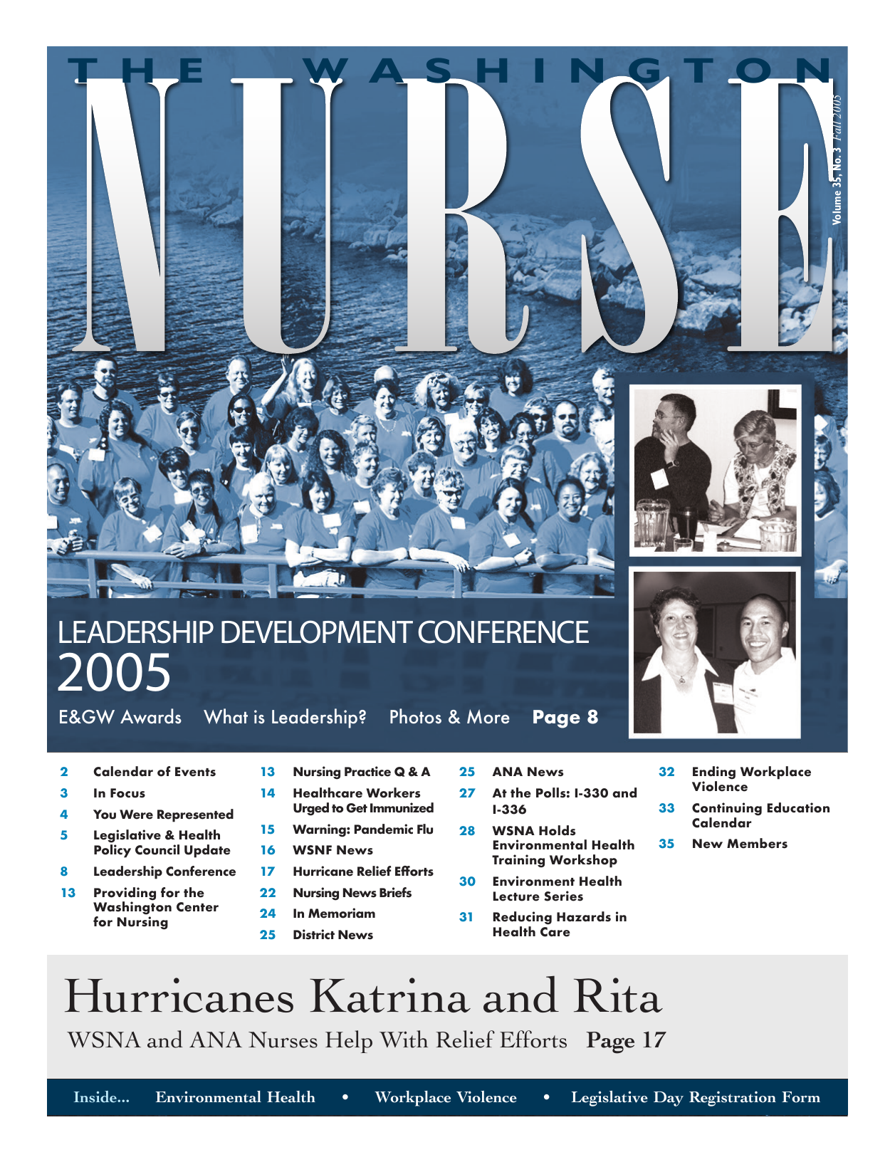 Cover of The Washington Nurse, Fall 2005