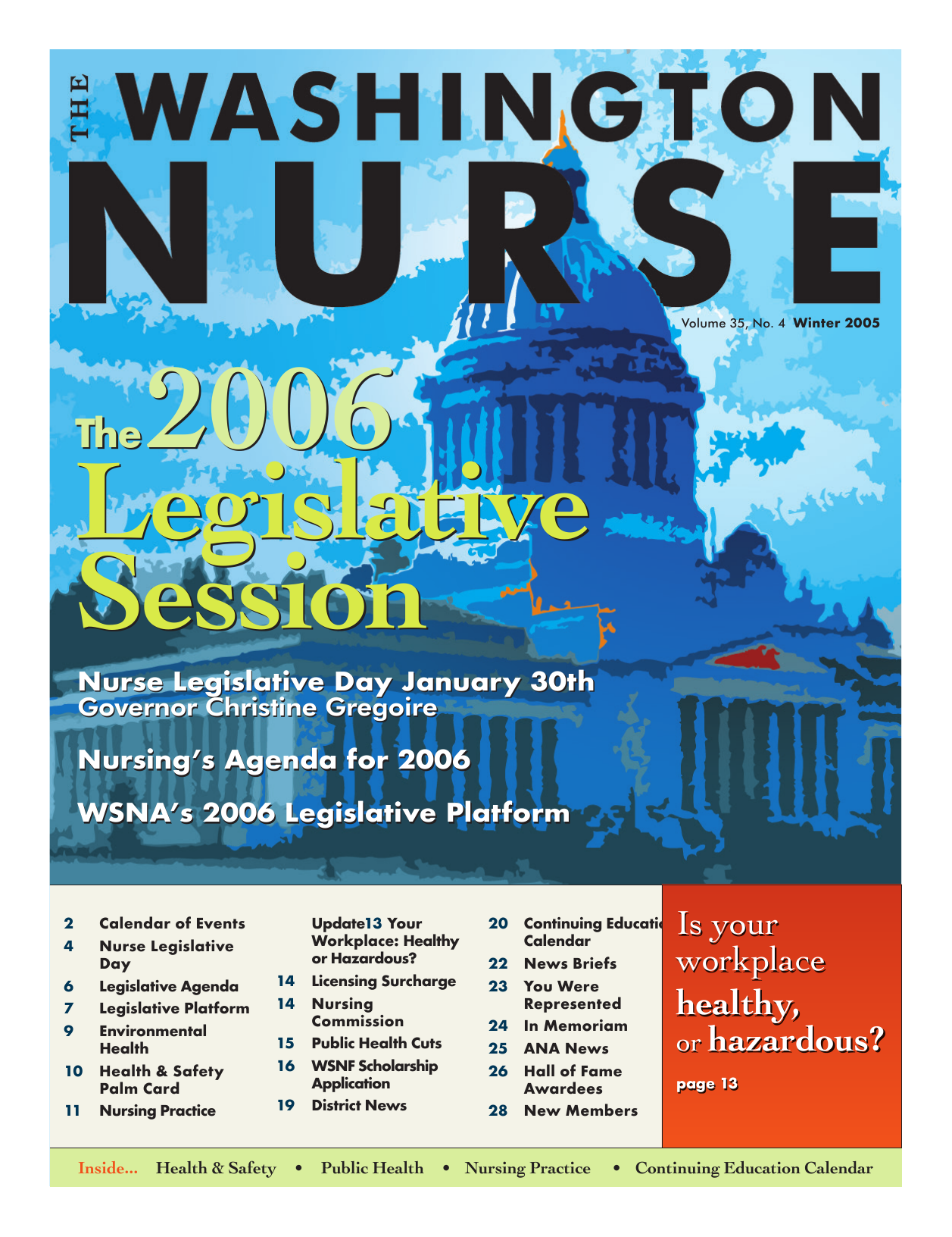 Cover of The Washington Nurse, Winter 2005