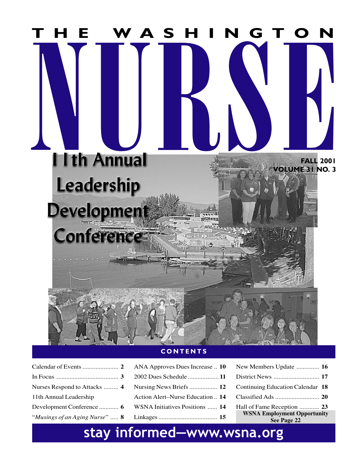 Cover of The Washington Nurse, Fall 2001