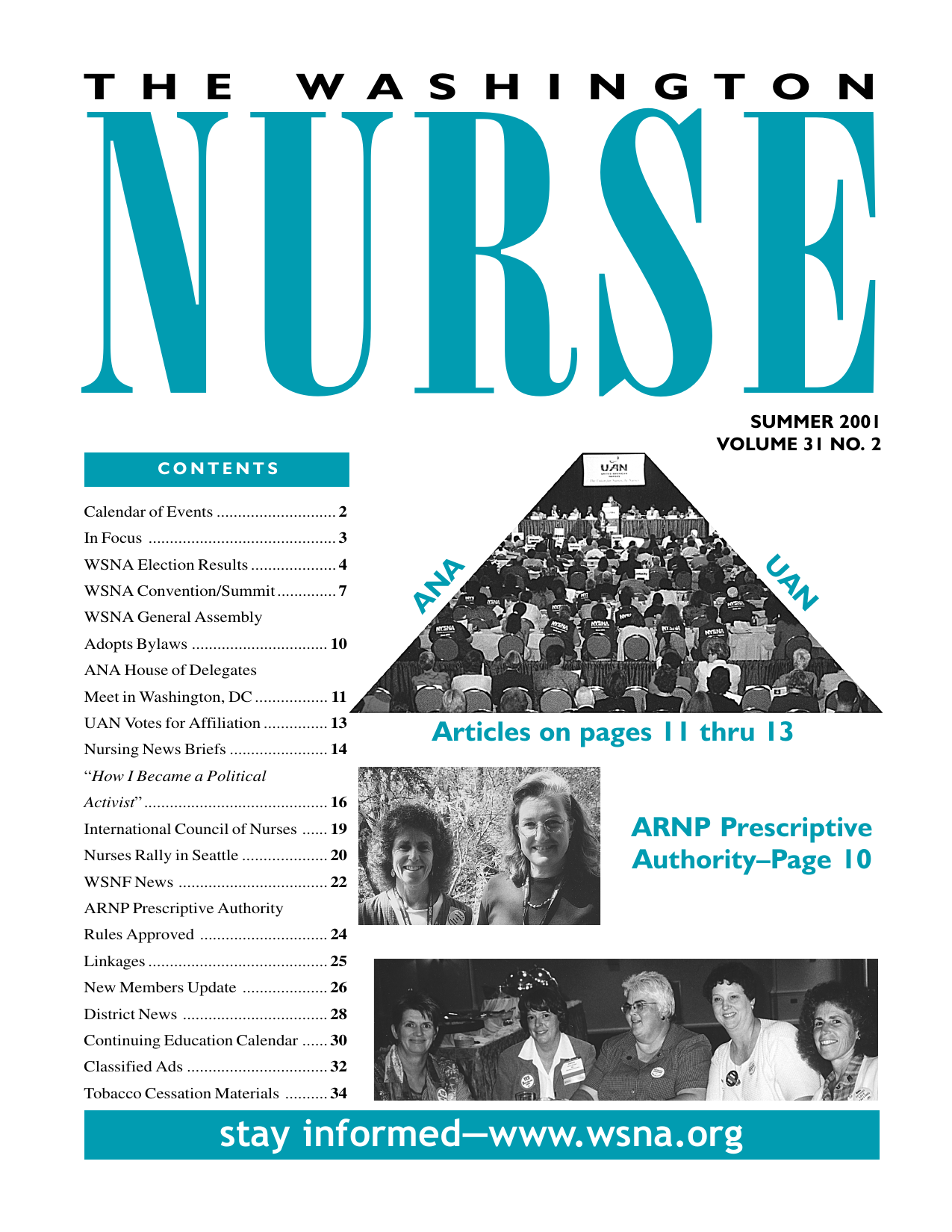 Cover of The Washington Nurse, Summer 2001