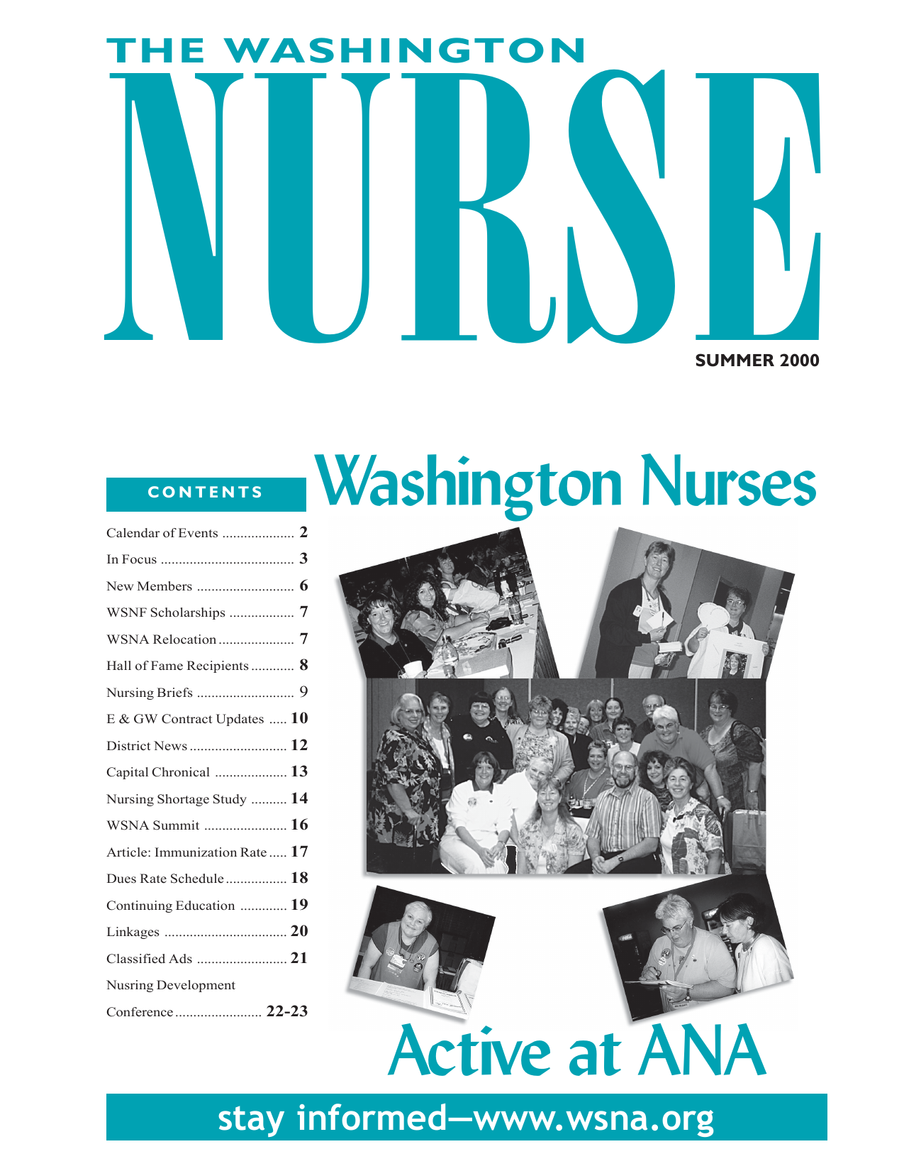 Cover of The Washington Nurse, Summer 2000