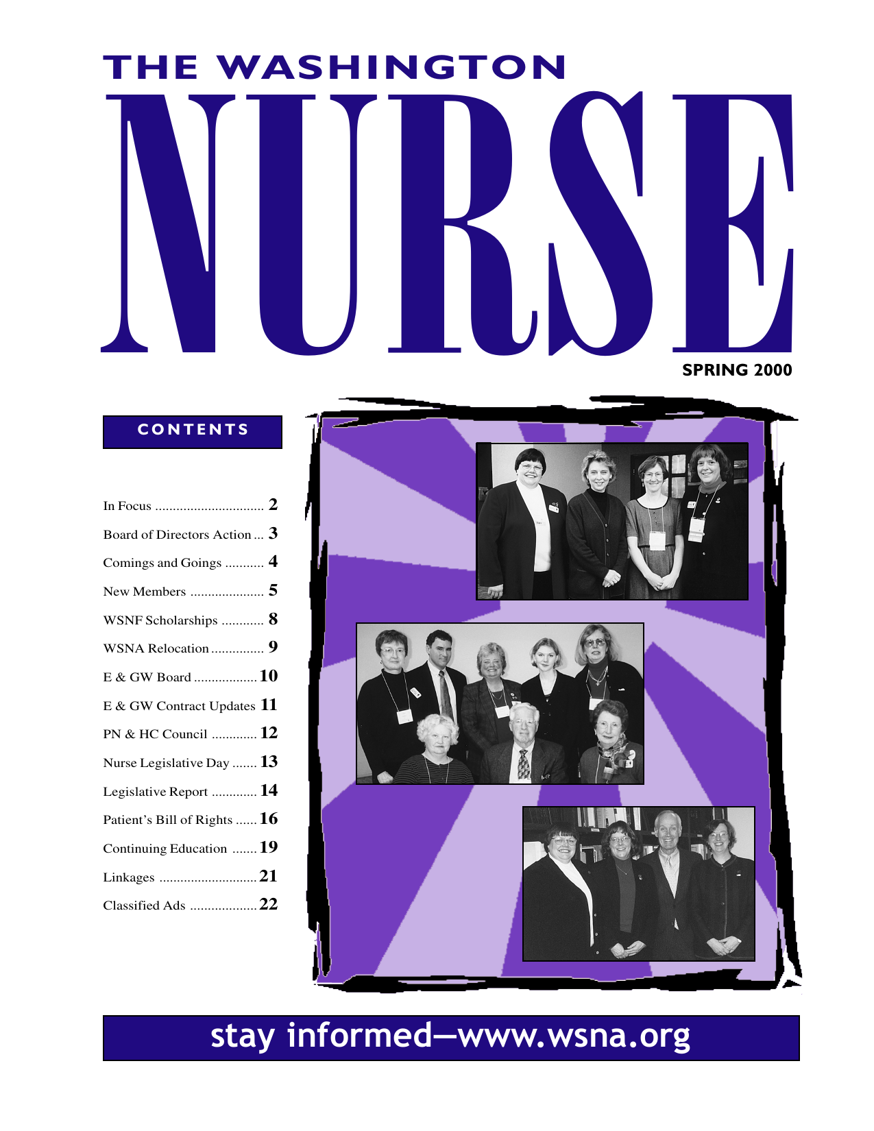Cover of The Washington Nurse, Spring 2000